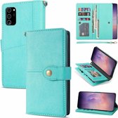Hoesje geschikt voor Samsung Galaxy S22 Ultra - Bookcase - Pasjeshouder - Portemonnee - Luxe - Kunstleer - Turquoise