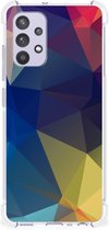 Telefoon Hoesje Geschikt voor Samsung Galaxy A32 4G | A32 5G Enterprise Editie Hoesje maken met transparante rand Polygon Dark