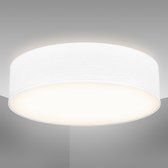 B.K.Licht Design plafondlamp - E27 - IP20 - metaal / stof - Ø 380 mm - lampenkap wit