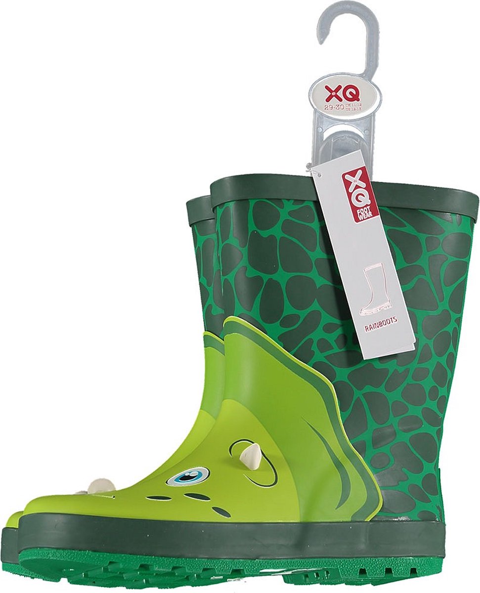 XQ Footwear - Regenlaarzen - Dinosaurus - Kids - Groen - Maat 21/22 |  bol.com