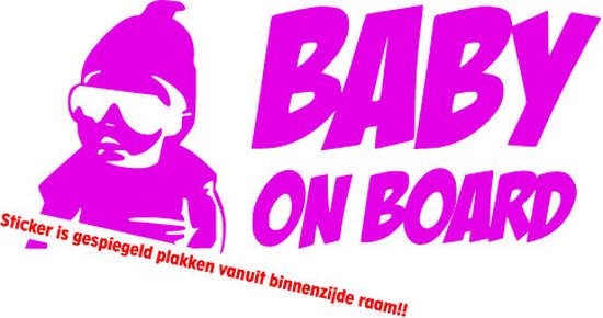 Autotoebehoren - Stickerloods Cool Baby on Board - raamsticker- auto