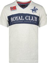 T-shirt V-hals Hals Grijs Royal Club Geographical Norway - XL