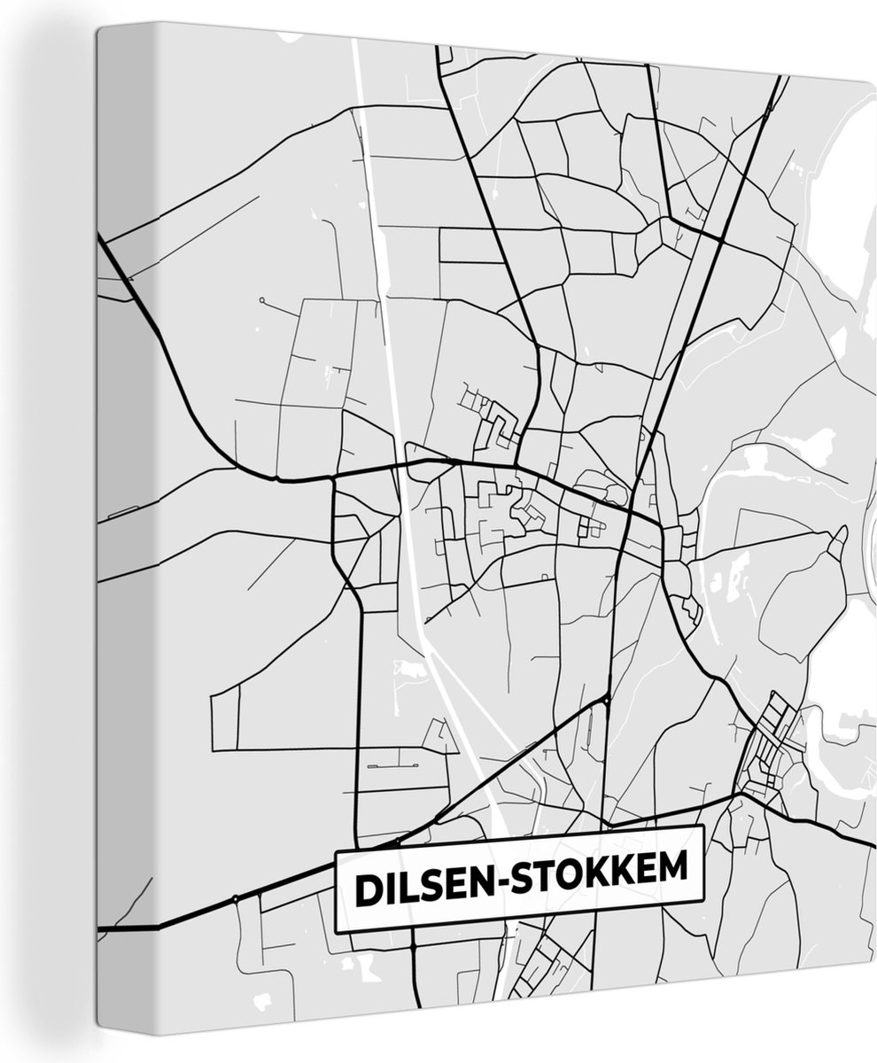 Dilsen Peinture sur toile België – Dilsen Stokkem – City Map – Map – Zwart Wit ...