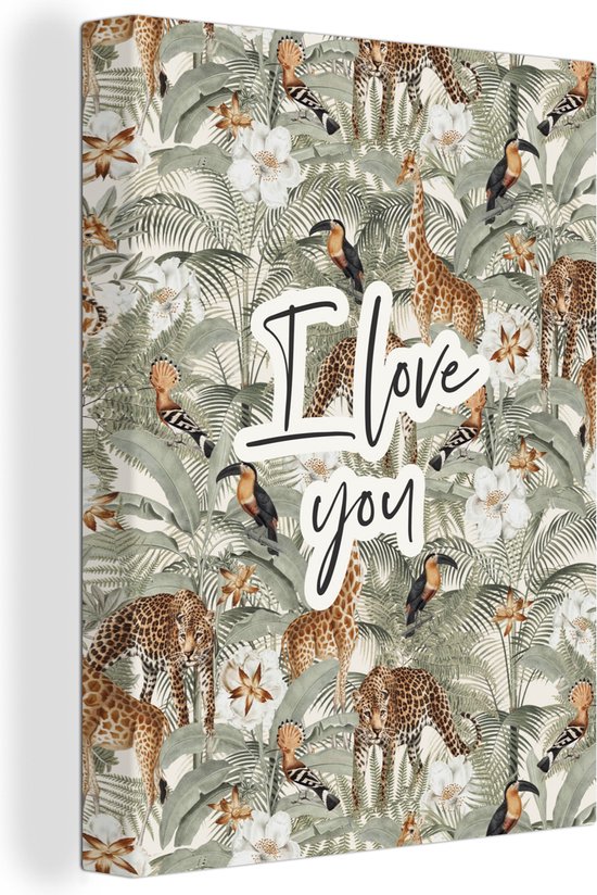 Tableau sur toile Amour - Je t'aime - Citations - Proverbes - 60x80 cm - Décoration murale