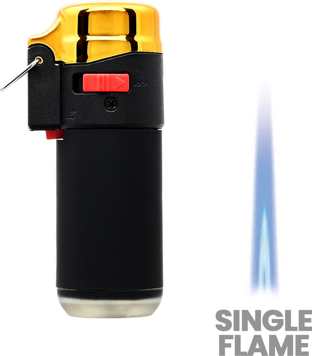 Goedkoopste Atomic Gold Line aansteker – gasbrander goud – stormaansteker – windproof – hervulbaar