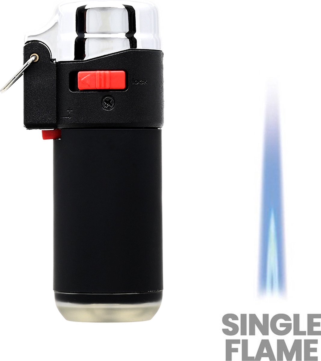 Goedkoopste Atomic Silver Line aansteker – gasbrander zilver – stormaansteker – windproof – hervulbaar