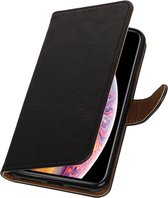 Zakelijke Book Case Telefoonhoesje Geschikt voor de Huawei P8 Lite 2017 - Portemonnee Hoesje - Pasjeshouder Wallet Case - Zwart