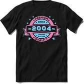 2004 Premium Quality | Feest Kado T-Shirt Heren - Dames | Licht Roze - Licht Blauw | Perfect Verjaardag Cadeau Shirt | Grappige Spreuken - Zinnen - Teksten | Maat M