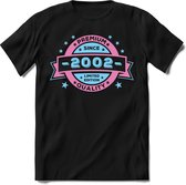 2002 Premium Quality | Feest Kado T-Shirt Heren - Dames | Licht Roze - Licht Blauw | Perfect Verjaardag Cadeau Shirt | Grappige Spreuken - Zinnen - Teksten | Maat XXL