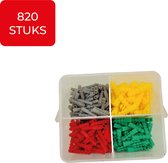 24ME® - 820 Stuks Pluggen in Diverse Maten - Muurpluggen - Ankers - Met Opberg Bak