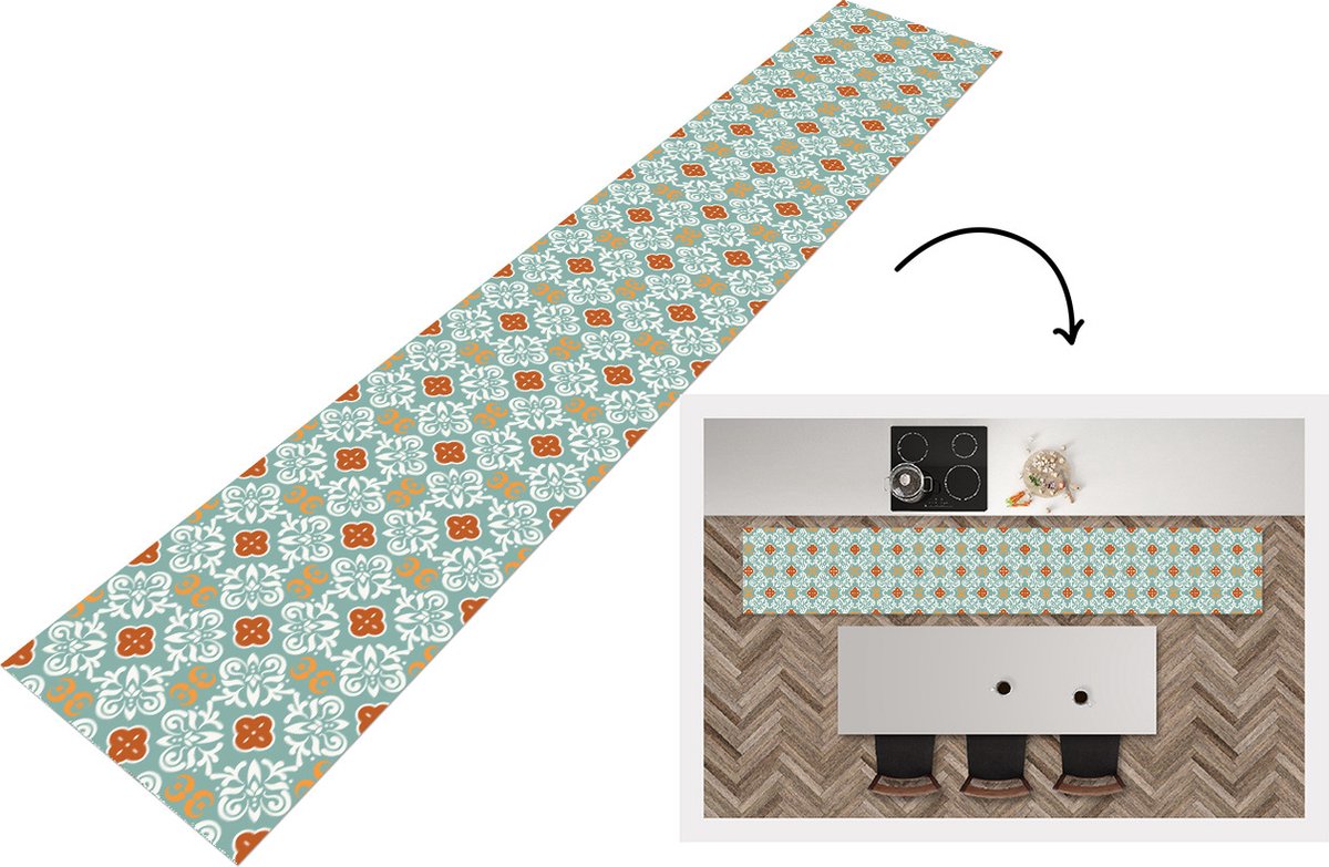 KitchenYeah Keukenloper - Loper keuken - Patronen - Bloemen - Abstract - 300x50 cm - Keukenloper vinyl Multicolor