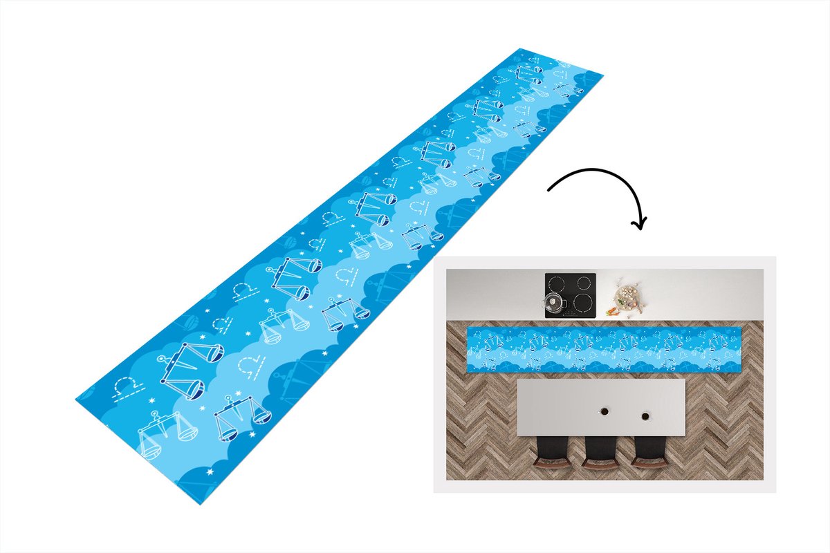 KitchenYeah Keukenloper - Loper keuken - Weegschaal - Patroon - Zodiac - Keukenloper vinyl multicolor, foto 2