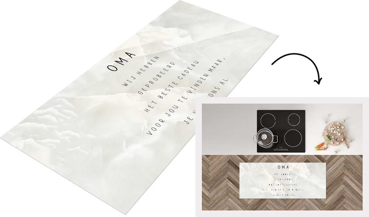 KitchenYeah Keukenloper - Loper keuken - Oma - Oma jij hebt ons al - Spreuken - Quotes - 120x50 cm - Keukenloper vinyl Multicolor
