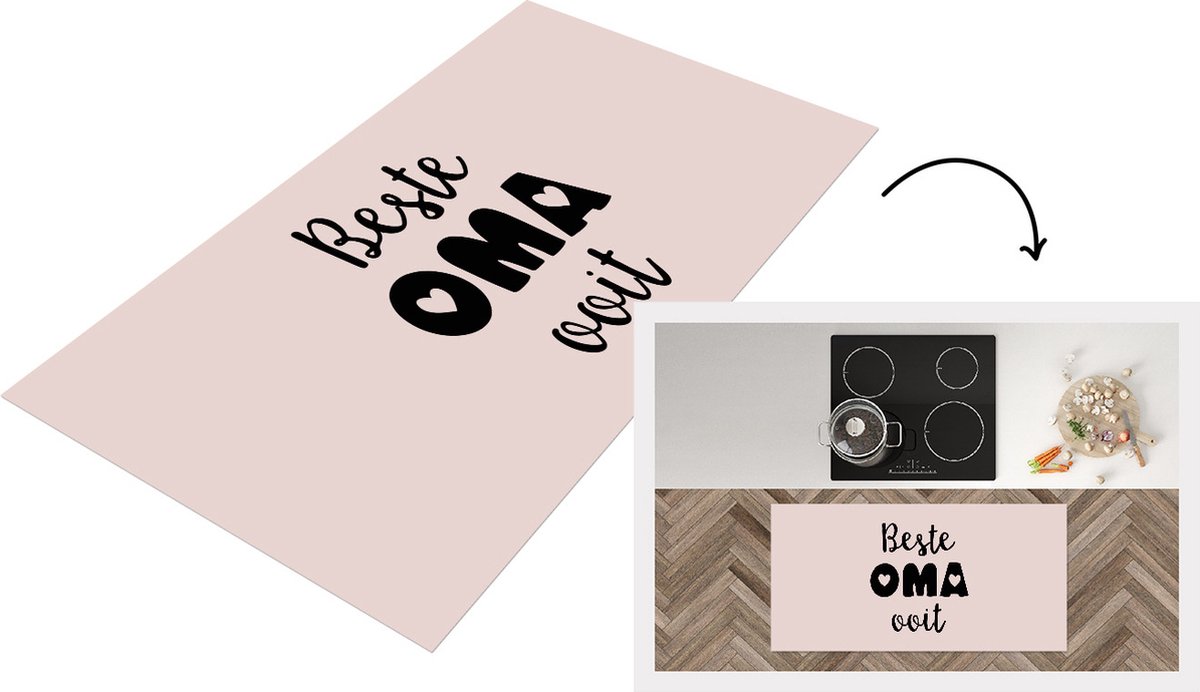 KitchenYeah Keukenloper - Loper keuken - Spreuken - Beste oma ooit - Quotes - Oma - 120x60 cm - Keukenloper vinyl Multicolor