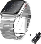 Swissten Metalen Horlogeband geschikt voor Apple Watch - 38-40-41 mm - Inclusief Horlogeband Inkorter - Zilver