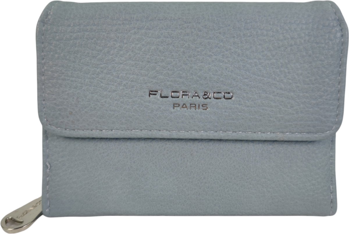 Flora&co - Paris - portemonnee - dames beugelportemonnee - 10 pasjes - baby blauw