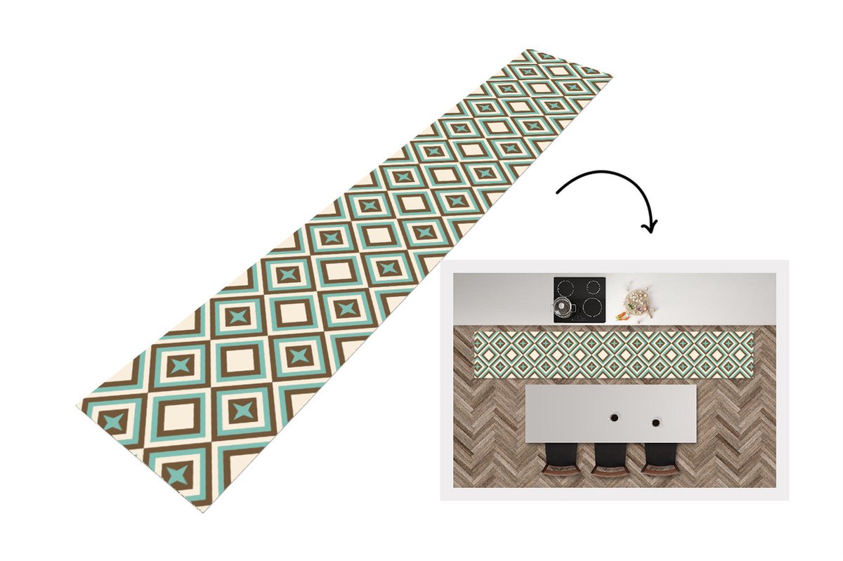 KitchenYeah Keukenloper - Loper keuken - Jaren 50 - Ster - Design - Keukenloper vinyl multicolor, foto 3