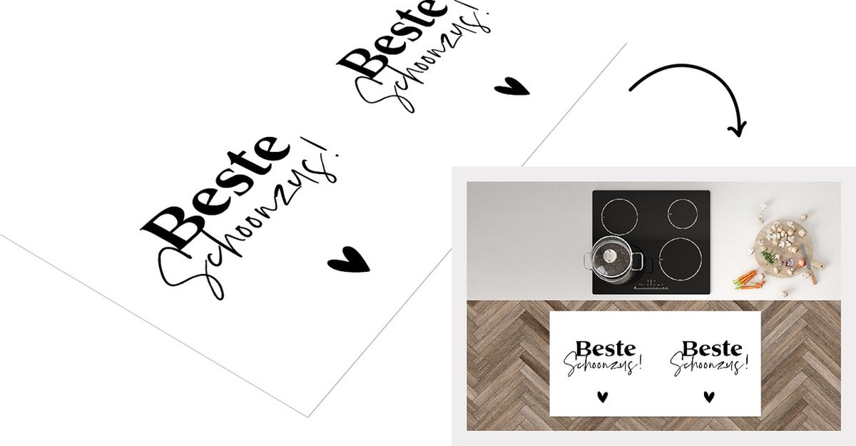 KitchenYeah Keukenloper - Loper keuken - Zus - Hart - Quotes - 120x60 cm - Keukenloper vinyl Multicolor