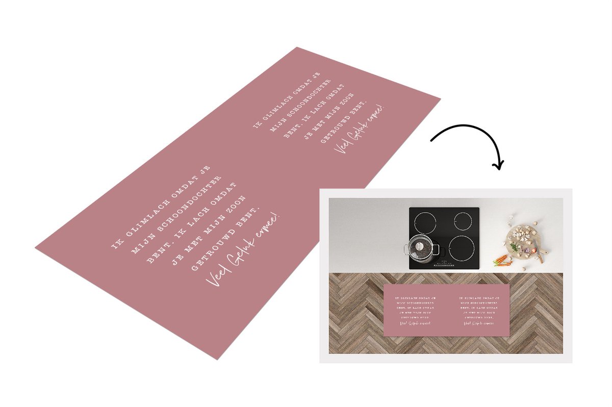KitchenYeah Keukenloper - Loper keuken - Quotes - Dochter - Geluk - 120x50 cm - Keukenloper vinyl Multicolor