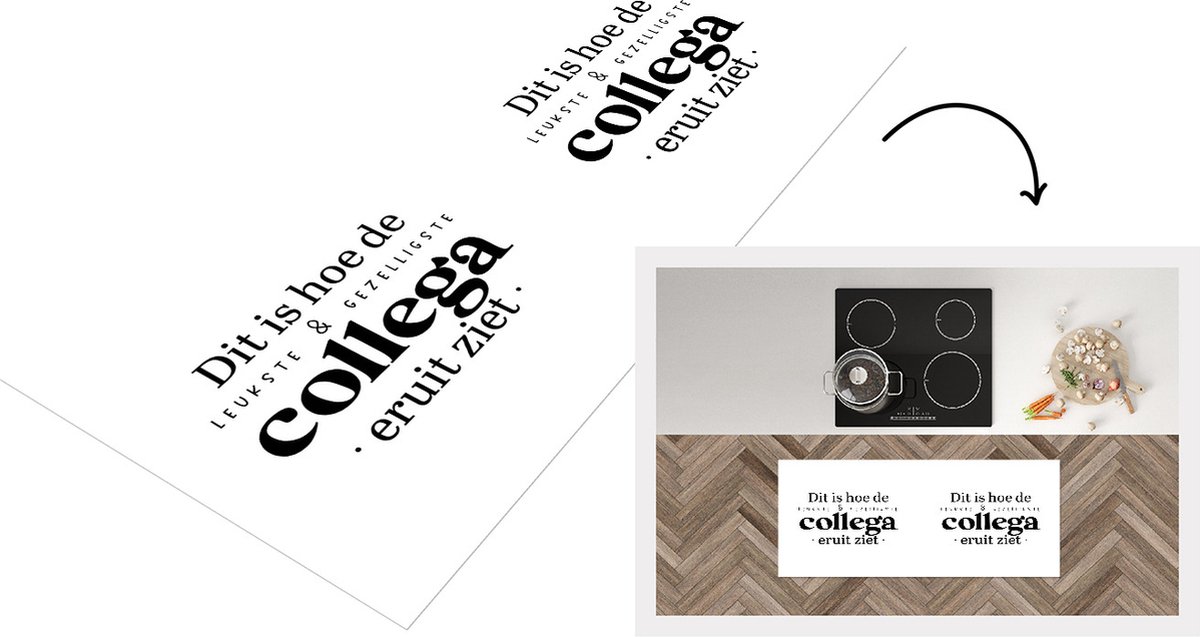 KitchenYeah Keukenloper - Loper keuken - Baas - Collega - Quote - 120x50 cm - Keukenloper vinyl Multicolor
