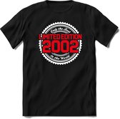 2002 Limited Edition | Feest Kado T-Shirt Heren - Dames | Wit - Rood | Perfect Verjaardag Cadeau Shirt | Grappige Spreuken - Zinnen - Teksten | Maat 3XL
