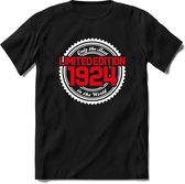 1924 Limited Edition | Feest Kado T-Shirt Heren - Dames | Wit - Rood | Perfect Verjaardag Cadeau Shirt | Grappige Spreuken - Zinnen - Teksten | Maat XL