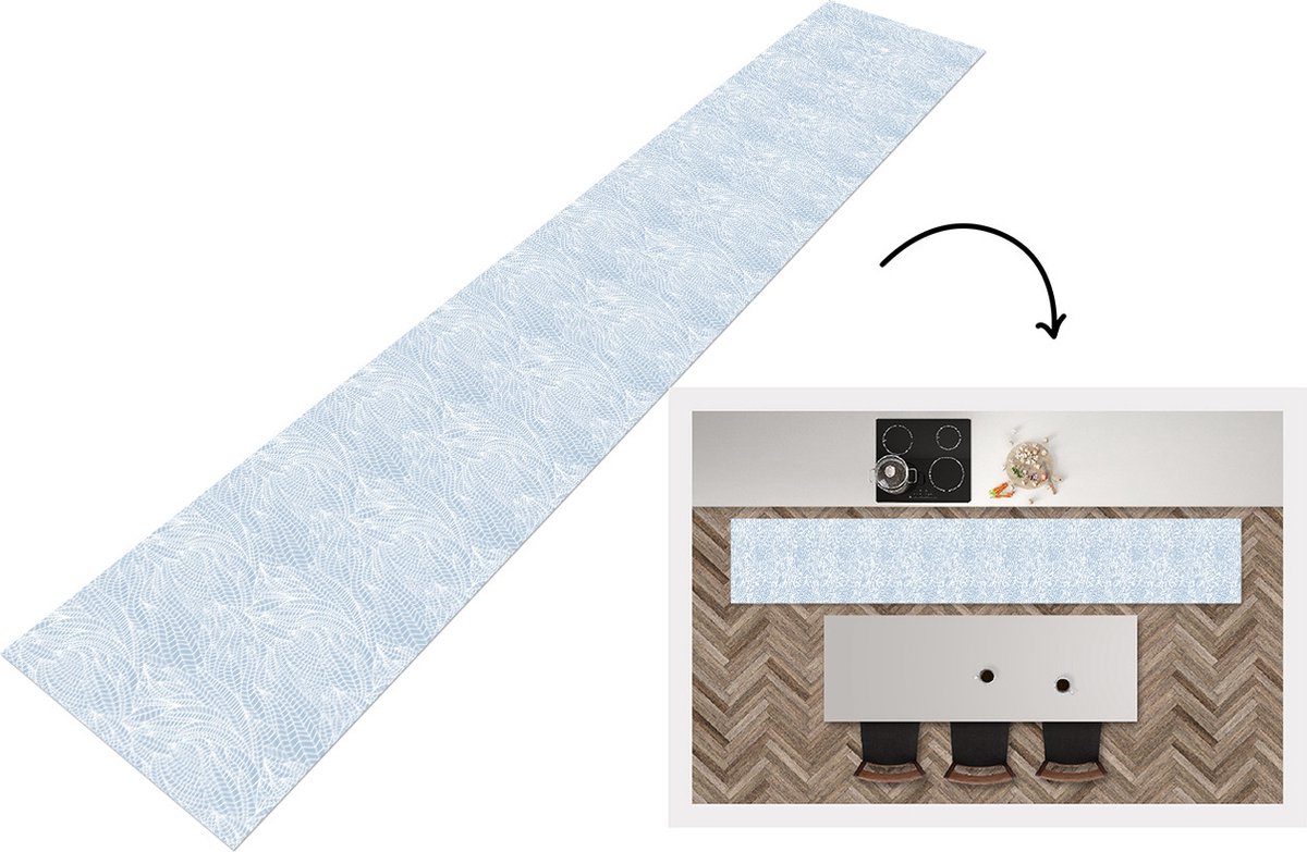 KitchenYeah Keukenloper - Loper keuken - Bladeren - Patronen - Winter - 300x50 cm - Keukenloper vinyl Multicolor