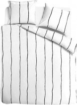 Lily stripe wit GOTS Maat: Lits-jumeaux (240 x 200/220 cm + 2 kussenslopen) (DE RODE DRAAD)