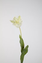 Kunstbloem Tulp - topkwaliteit decoratie - Groen - zijden tak - 71 cm hoog