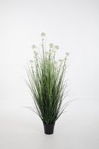 Kunstplant Grassen - topkwaliteit decoratie - Wit - zijden plant - 122 cm hoog