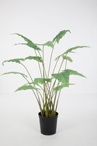 Kunstplant Alocasia - topkwaliteit decoratie - Groen - zijden tak - 126 cm hoog