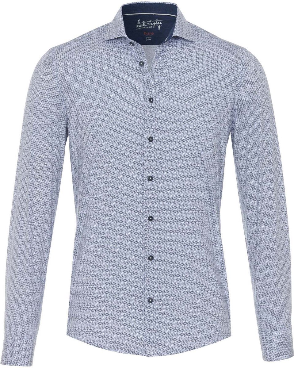 Pure H. Tico Herrenhemd Langarm – Slim Fit, 87% Polyamid, 13% Elasthan, Mit Hai-Kragen