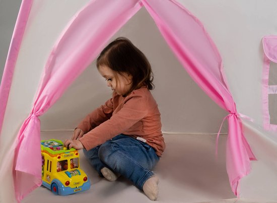 Speeltent XL met LED verlichting - Tent - Roze van Kidzroom — afbeelding 4