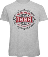 1995 The One And Only | Feest Kado T-Shirt Heren - Dames | Antraciet - Donker Rood | Perfect Verjaardag Cadeau Shirt | Grappige Spreuken - Zinnen - Teksten | Maat XL