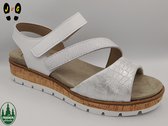 Franken dames comfort sandaal, F122 Wit/zilver, Maat 38