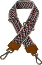 Schoudertas band - Hengsel - Bag strap - Fabric straps - Boho - Chique - Chic - Wit model met veelkleurige details