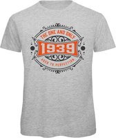 1939 The One And Only | Feest Kado T-Shirt Heren - Dames | Antraciet - Oranje | Perfect Verjaardag Cadeau Shirt | Grappige Spreuken - Zinnen - Teksten | Maat XXL