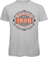 1926 The One And Only | Feest Kado T-Shirt Heren - Dames | Antraciet - Oranje | Perfect Verjaardag Cadeau Shirt | Grappige Spreuken - Zinnen - Teksten | Maat L