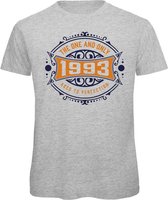 1993 The One And Only | Feest Kado T-Shirt Heren - Dames | Donker Blauw - Goud | Perfect Verjaardag Cadeau Shirt | Grappige Spreuken - Zinnen - Teksten | Maat M