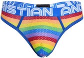 Andrew Christian Pride Mesh String - Maat M - Heren String - Regenboog Kleuren - Ondergoed voor mannen