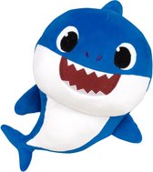 Baby Papa Shark (Blauw) Interactieve Pluche Knuffel met Muziek 30 cm {Speelgoed Knuffeldier Knuffelpop voor kinderen jongens meisjes | Baby-Shark Nickelodeon Plush Toy | Knuffel en Speel met 