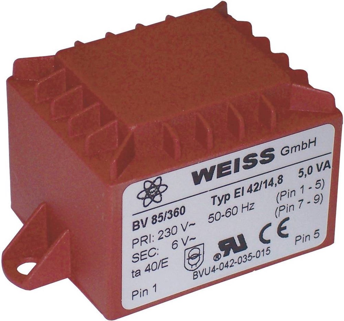 Weiss Elektrotechnik 85/361 Printtransformator 1 x 230 V 1 x 9 V/AC 5 VA 556 mA
