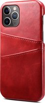 Hoesje geschikt voor iPhone 12 - Backcover - Pasjeshouder - Portemonnee - Kunstleer - Rood