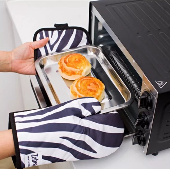 Foto: Ovenwanten zebra print dierenprint ovenwanten set pannenlap zebraprint oven warmtebestendig keuken koken hittebestendig pannenlappen en ovenwanten pannenlappen set 2 stuks ovenhandschoenen pot pad oven glove