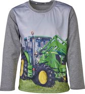 S&c Tractor/Trekker T-shirt John Deere met voorlader Grijs 98/104