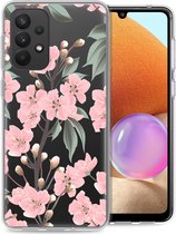 iMoshion Design voor de Samsung Galaxy A33 hoesje - Bloem - Roze / Groen
