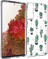 iMoshion Design voor de Samsung Galaxy S21 hoesje - Cactus - Groen