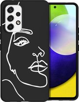 iMoshion Design voor de Samsung Galaxy A53 hoesje - Abstract Gezicht - Zwart
