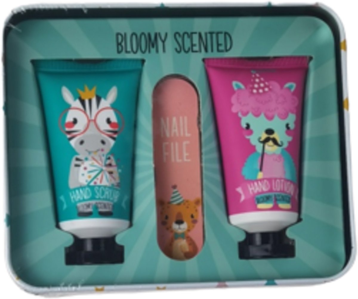 Handscrub set Dieren - Roze / Turquoise - Metaal / Kunststof - Bad - Geschenkset - Cadeauset - Cadeau - Sinterklaascadeau - Kerstcadeau