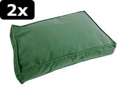 2x # HONDENLOUNGE VELVET GRN 100X68CM